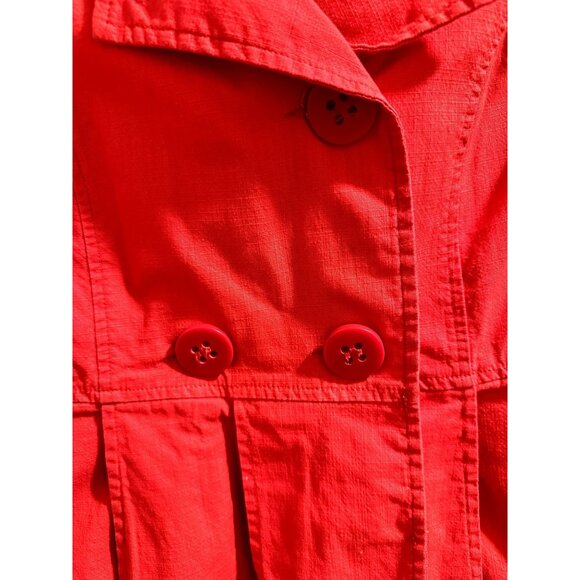 ✌️ 2/$40 ✌️ Tulle Womens Red Double Breasted Peplum Jacket Size M - Picture 3 of 6